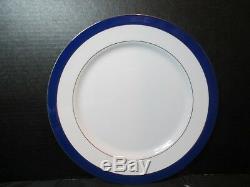 Tuchikichi Adam & Eve Cobalt Blue & Gold Trim 8 Dinner Plates 10 3/8