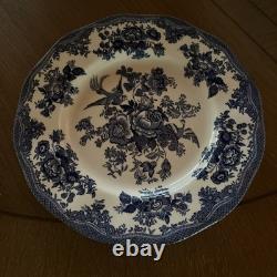 Unicorn Staffordshire Asiatic Pheasant Blue And White Dinner Plates Set Of 9
