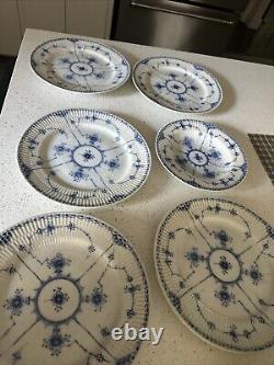 VINTAGE BLUE FJORD 5 Dinner Plates 1 Shallow Bowl Lipper And Mann