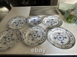 VINTAGE BLUE FJORD 5 Dinner Plates 1 Shallow Bowl Lipper And Mann