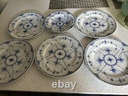 VINTAGE BLUE FJORD 5 Dinner Plates 1 Shallow Bowl Lipper And Mann