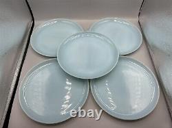 VINTAGE LOT 4 MINT 1 With CHIP FIRE KING BLUE TURQUOISE DELPHITE 9 DINNER PLATE