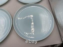 VINTAGE LOT 4 MINT 1 With CHIP FIRE KING BLUE TURQUOISE DELPHITE 9 DINNER PLATE