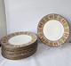 VTG 10 LIMOGES FRANCE SUPERIEUR floral Dinner PLATES Gold Orange Green Blue rim