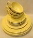 VTG 15 pc Lot Homer Laughlin Serenade Pastel Yellow Cups Saucers 7 9 10 Plates