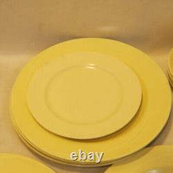 VTG 15 pc Lot Homer Laughlin Serenade Pastel Yellow Cups Saucers 7 9 10 Plates