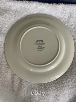VTG 1940 Johnson Bros Willow Round Blue&White Dinner Plate 10.2 SetOf 7 England