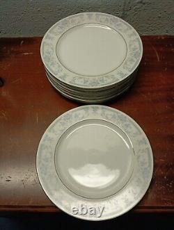 VTG 1985 Sheffield Japan Blue Whisper Dinner Plate 10 Fine Porcelain Set (8)
