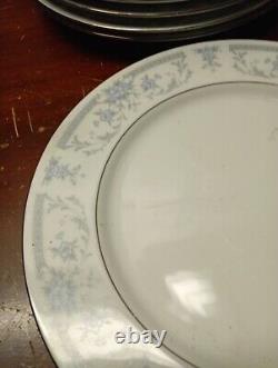 VTG 1985 Sheffield Japan Blue Whisper Dinner Plate 10 Fine Porcelain Set (8)