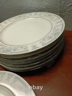 VTG 1985 Sheffield Japan Blue Whisper Dinner Plate 10 Fine Porcelain Set (8)