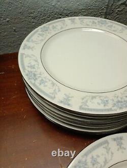 VTG 1985 Sheffield Japan Blue Whisper Dinner Plate 10 Fine Porcelain Set (8)