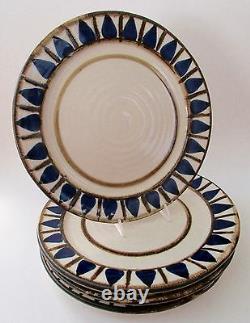 VTG 70's Fred Evangel New Mexico Stoneware Pottery Dinner Plates Set of 4