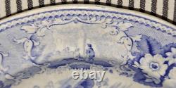 VTG ANTQ MEIR & Co Italian Scenery BLUE STAFFORDSHIRE TRANSFERWARE DINNER PLATE