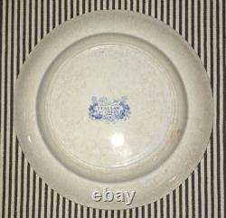 VTG ANTQ MEIR & Co Italian Scenery BLUE STAFFORDSHIRE TRANSFERWARE DINNER PLATE