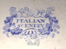 VTG ANTQ MEIR & Co Italian Scenery BLUE STAFFORDSHIRE TRANSFERWARE DINNER PLATE