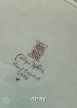 VTG Adams Calyx Ware Set of 7 Hand Painted 10 Dinner Plate 2087 PINK/Blue Hue