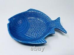 VTG Blue Fish Ceramic Serving Plate Bordallo Pinheiro Portugal 16 & 9 Dishes