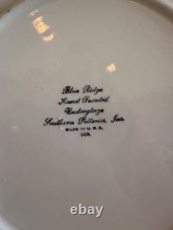 VTG Blue Ridge Pottery 9 Hand-painted Green Leaves Diner Plates Set of 8