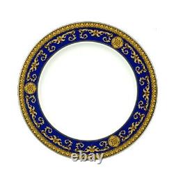 Versace By Rosenthal Medusa Blue Dinner Plate Pair #409620-10227 Brand Nib F/sh