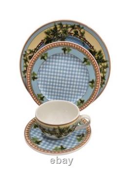 Versace Rosenthal Ivy Leaves Passion Blue Dinner Plate Salad Plate Cup & Saucer
