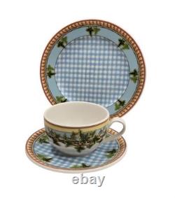 Versace Rosenthal Ivy Leaves Passion Blue Dinner Plate Salad Plate Cup & Saucer