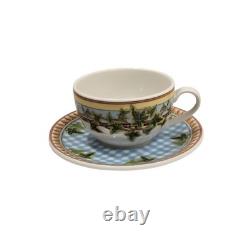 Versace Rosenthal Ivy Leaves Passion Blue Dinner Plate Salad Plate Cup & Saucer