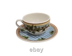 Versace Rosenthal Ivy Leaves Passion Blue Dinner Plate Salad Plate Cup & Saucer