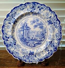 Victorian Blue/White Staffordshire Transferware Corinthian 10 1/4 Dinner Plate