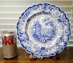 Victorian Blue/White Staffordshire Transferware Corinthian 10 1/4 Dinner Plate