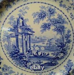 Victorian Blue/White Staffordshire Transferware Corinthian 10 1/4 Dinner Plate