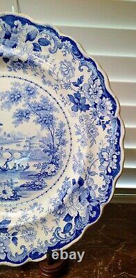 Victorian Blue/White Staffordshire Transferware Corinthian 10 1/4 Dinner Plate