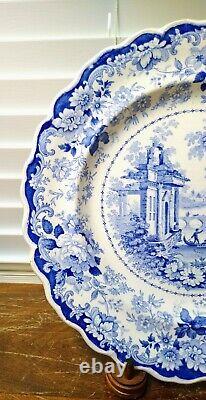 Victorian Blue/White Staffordshire Transferware Corinthian 10 1/4 Dinner Plate