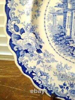 Victorian Blue/White Staffordshire Transferware Corinthian 10 1/4 Dinner Plate