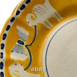 Vietri Italy Campagna Ram 10 Dinner Plate (s) Hard To Find Yellow Blue Bow