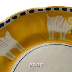 Vietri Italy Campagna Ram 10 Dinner Plate (s) Hard To Find Yellow Blue Bow