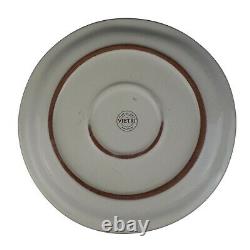 Vietri Italy Sorbetto Aqua Blue Cream Back Dinner Plates Set of 5