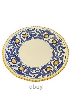 Vietri Solimene Italy 10 Dinner Plate Blue Yellow Floral