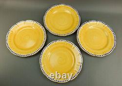 Vietri Solimene Italy Yellow Blue Dots Large 12 Dinner Charger Plates Set Of 4