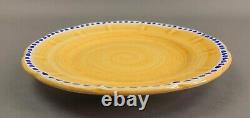 Vietri Solimene Italy Yellow Blue Dots Large 12 Dinner Charger Plates Set Of 4