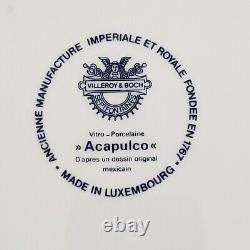 Villeroy & Boch Acapulco 10 1/4 Dinner Plates Set of 3 Blue Stamp