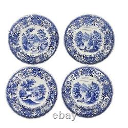 Villeroy & Boch Burgenland Blue Dinner Plates Soup Bowl 4 Place Setting 8 pieces