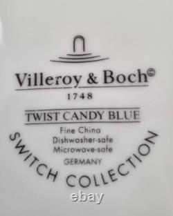 Villeroy & Boch Switch collection Twist Candy Blue Dinner Plate Set Of 10