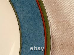 Villeroy & Boch Tipo Viva Blue Dinner Plate 10 1/2 Blue Band Green Red Lines