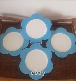 Villeroy & Boch Wonderful World Bloom 10 1/2 in Dinner Plate Blue Set Of 4 New