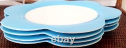 Villeroy & Boch Wonderful World Bloom 10 1/2 in Dinner Plate Blue Set Of 4 New