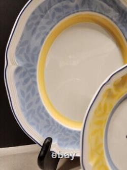 Villeroy and Boch TOSCANA 2008-2010 4 Piece Place Setting Blue Yellow Rimmed EUC