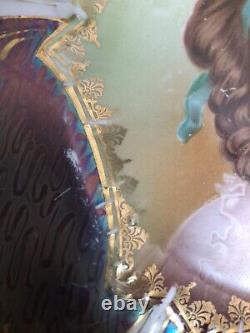 Vintage 10.5 RS Prussia Plate Countess Potocka Multicolor Tiffany Blue Finish