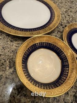 Vintage 1900s Mintons Tiffany & Co Cobalt Blue & 24k Gold Painted 3 Piece Set
