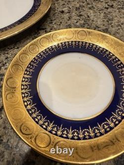 Vintage 1900s Mintons Tiffany & Co Cobalt Blue & 24k Gold Painted 3 Piece Set