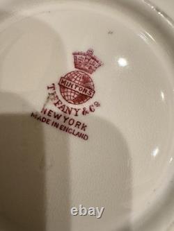 Vintage 1900s Mintons Tiffany & Co Cobalt Blue & 24k Gold Painted 3 Piece Set